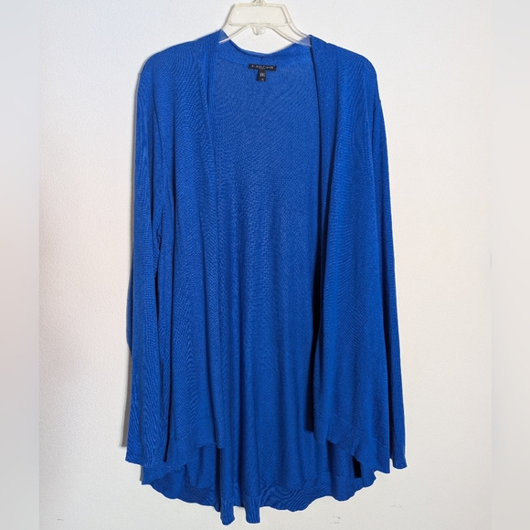 EILEEN FISHER Womens Blue 3/4 Sleeve Open Cardigan Sweater main image 1